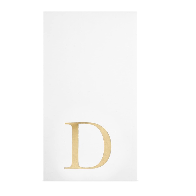 Gold Foil Initial Letter B White Monogram Paper Napkins (4