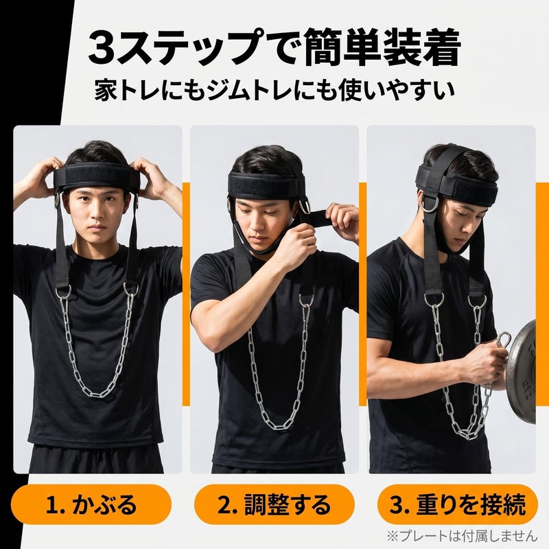 ネックハーネス ヘッドハーネス 首 筋トレ 器具 ネオプレン スチールチェーン 格闘技 ラグビー 怪我予防