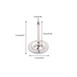 S SYDIEN - 100 tachuelas para tapicería de cabeza plana, decoración de muebles para el hogar, tachuelas de tapicería, clavos planos, tachuelas planas para pulgar, color blanco (11 mm x 17 mm)