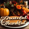 12 Pieces Thanksgiving Wood Word Cutout Thankful Plate Signs Grateful