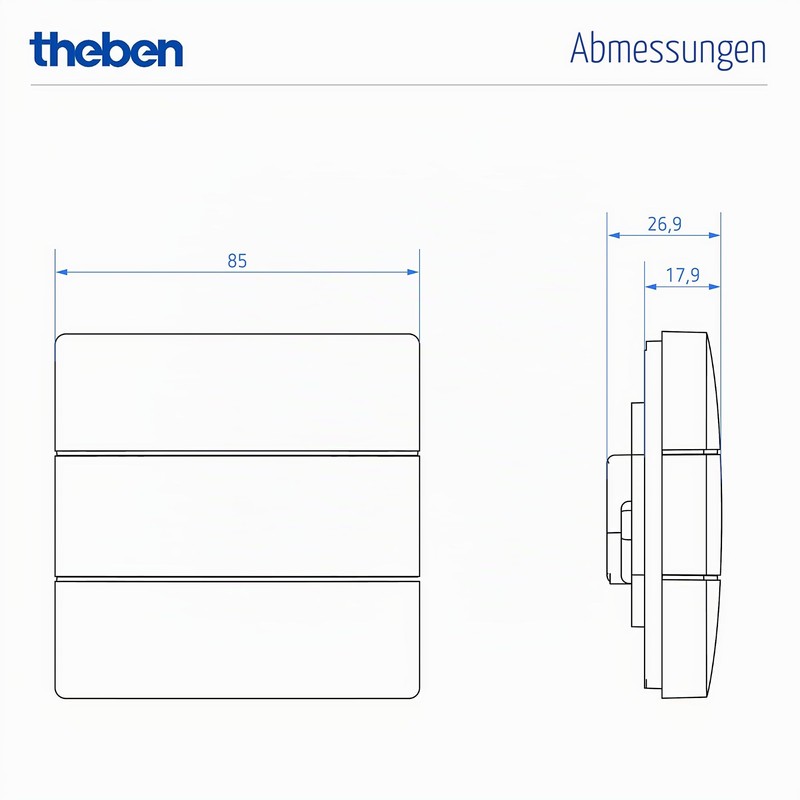 Theben 4969232 iON 102 KNX Touch Sensor 2 Buttons Secure