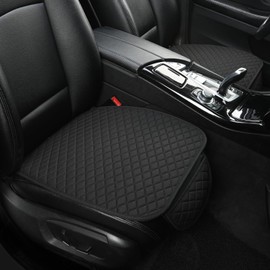 West Llama Linen Car Seat Covers,Bottom Seat Covers for Cars Include 2 Piece Front Driver Seat Pad Mat Universal Fits 90% Vehicles,SUVs,Cars,Sedans(2Piece-Black)