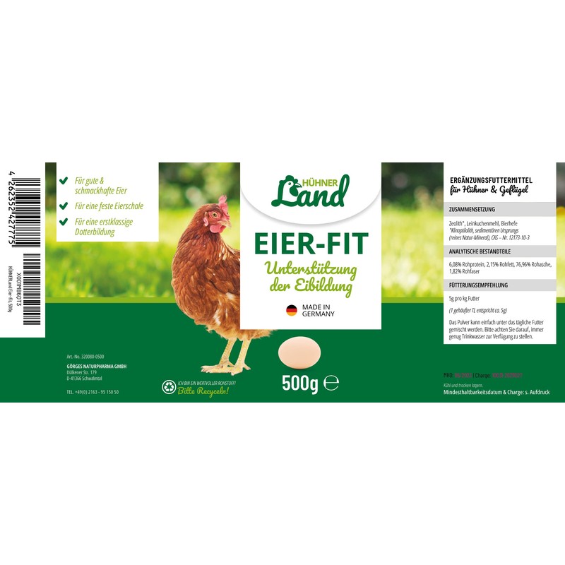 HÜHNER Land Egg Fit for Laying Hens 500 g -