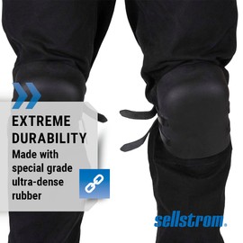 Sellstrom KneePro Roofers Protective Knee Pads with Heavy Duty Foam Padding - Black - Universal Adult Size - S96350