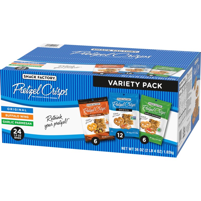 Snack Factory Pretzel Crisps Variety Pack, Individual 1.5 Ounce (Pack