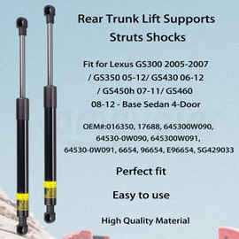Amavoler 2pcs Rear Trunk Lift Supports Struts Shocks Gas Struts Shocks Springs Supports Fit for 05-07 for Lexus Gs300, 05-12 Gs350, 06-12 Gs430，07-11 GS450h，08-12 GS460. OEM#: 6654 64530-0W090.