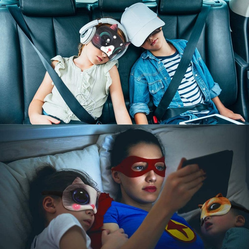 Cute Sleeping Mask Blindfold - 4 Skin-Friendly Sleep Eye Mask,