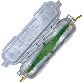 Fibershack - Fiber Optic Cable Splice Enclosure - 2 Pack - Dust & Water Resistant Fiber Optic Cable Pass Through Distribution Box Connects & Protects Your Cord from The Elements, Includes 4 couplers