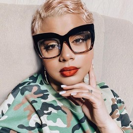 VOOGLAM Stylish Oversize Square Blue Light Blocking Glasses for Women Men Anti UV Eyestrain Eyewear Black Tortoise Cassandra FP0668-02