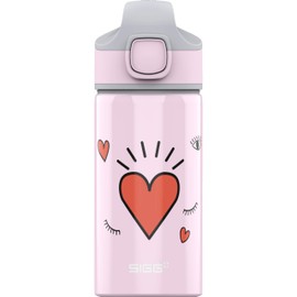 SIGG Girl Power Children's Water Bottle (0.4 L), Non-Toxic Children's Bottle with Leak-Proof Lid, Aluminium Water Bottle with Straw, Pink