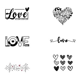 12pcs Love Valentine's Day Ready to Press Iron on Transfer Decals for Shirt Hoodie Fabric Decoration Red Heart DTF Heat Transfer Patches for Clothes Backpacks Jacket Washable DIY Craft Art Applique