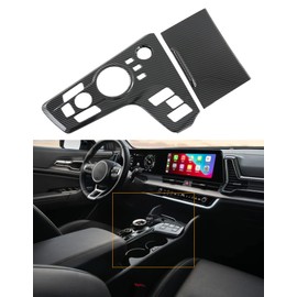 Kadore for 2023 2024 2025 Kia Sportage Hybrid SUV Carbon Fiber Style Interior Gear Shift Panel Frame Cover Trim LHD (Electronic Gear Only) 2pc
