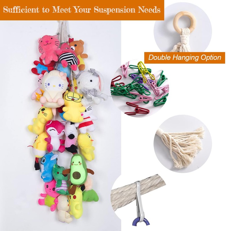 YJWZWE Stuffed Animal Storage Chain 78inch Hanging Stuff Animals Organizer