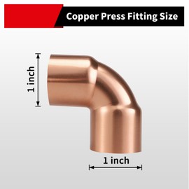 ROGVOC Plumbing Solder Short Radius Copper 90 Degree Elbow, 5-Pcs 1 x 1 inch C x C Heavy Duty Copper Tube Fitting with Sweat Solder Connection, NSF 61 Certified
