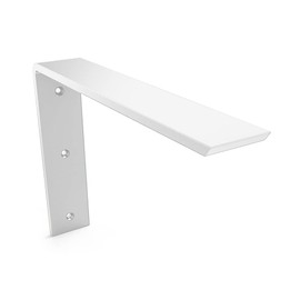 Iron Supports Front Mount L Bracket - Heavy Duty Steel Countertop Bracket for Granite Countertops - Support Bracket for Counters, Benches, Shelves & More (White - 14" Deep x 10" High)