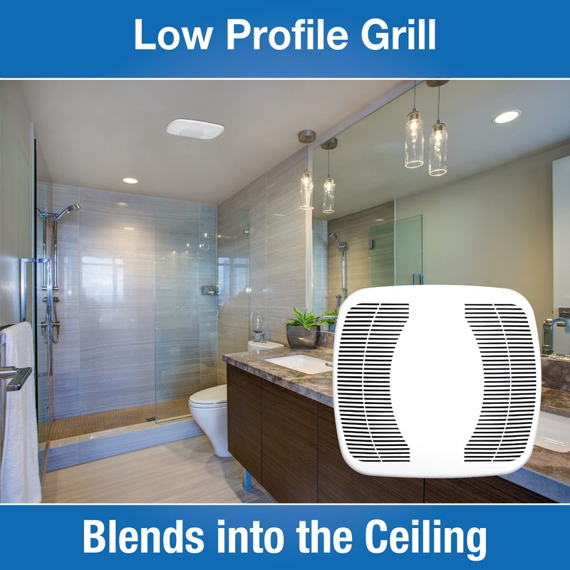 Air King 90 CFM 3.0 Sones Ceiling Mounted Snap-In Installation