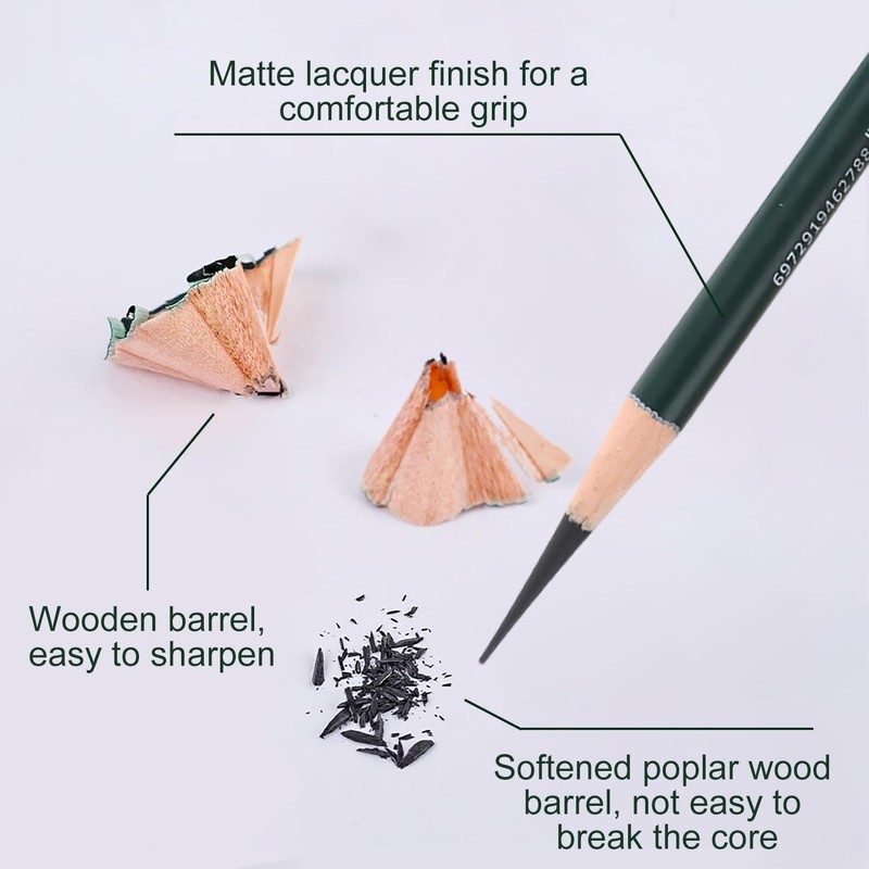 Kzouenzu Pencil Set [12 Pieces], 2H F HB B 2B