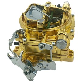 Trucktok 1409 4 Barrel Marine Carburetor Performer Replacement for 600 CFM Square Bore Air Valve Electric Choke Marine Engine Carburetor (Golden)