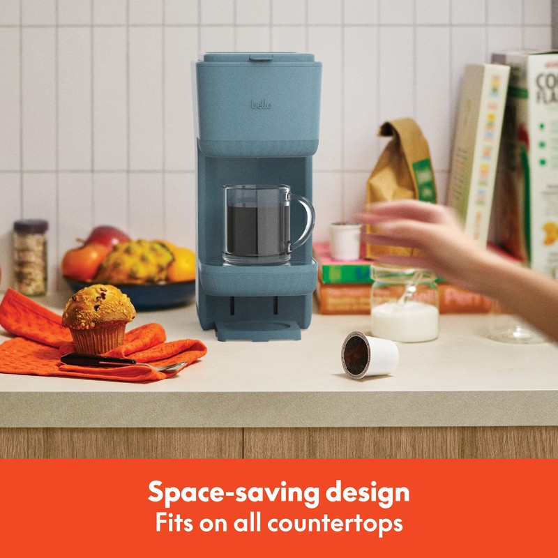 bella Single Serve Coffee Maker, K Cup & Coffee Ground