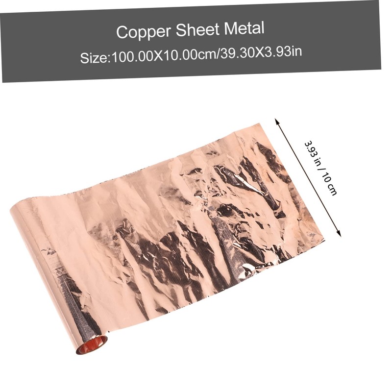 TEHAUX 2 Rolls 0.01mm Thick Copper Foil Sheet for Crafts