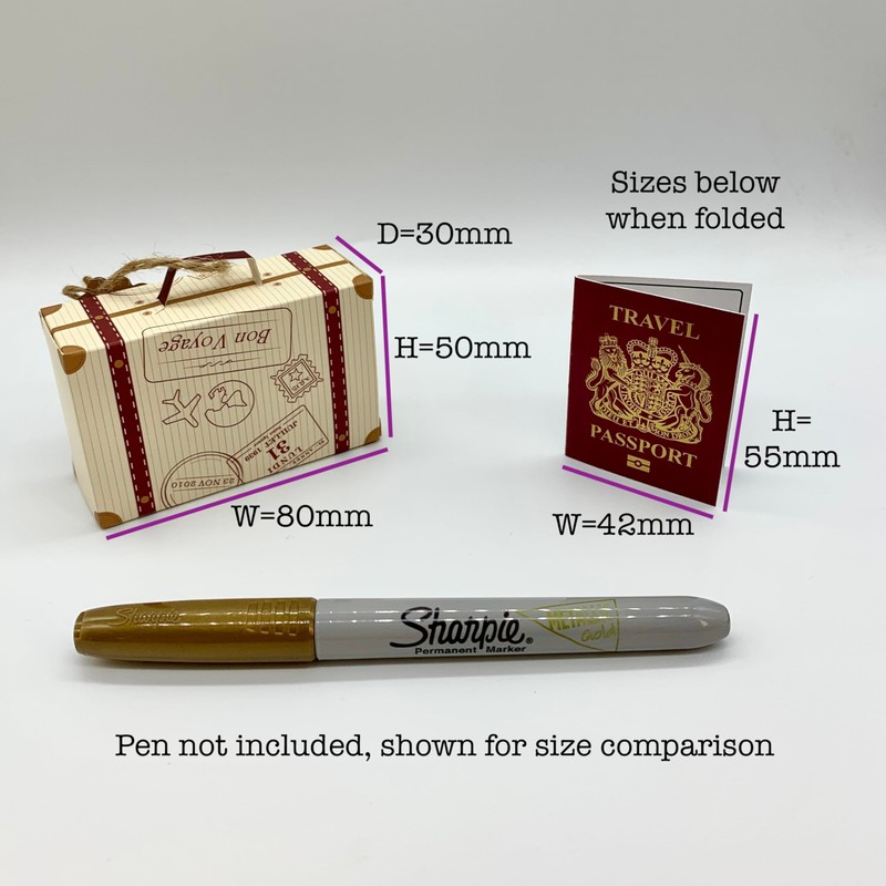 DIY Surprise Mini Suitcase & Mini Burgundy/Red & GOLD effect