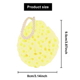 1pcs Body Bath Sponge,Natural Fiber Soft Body Bath Sponge Honeycomb Texture Gentle Soothing Exfoliating Cleansing Body Sponge for Women Men Kids Daily Care Bathroom Supplies(Yellow)