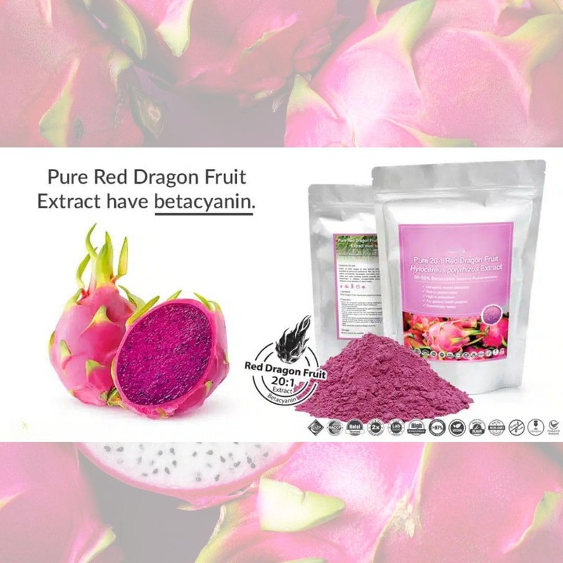Drachenfrucht-Extrakt-Pulver – 100 g reines 100 % natürliches Pulver ohne