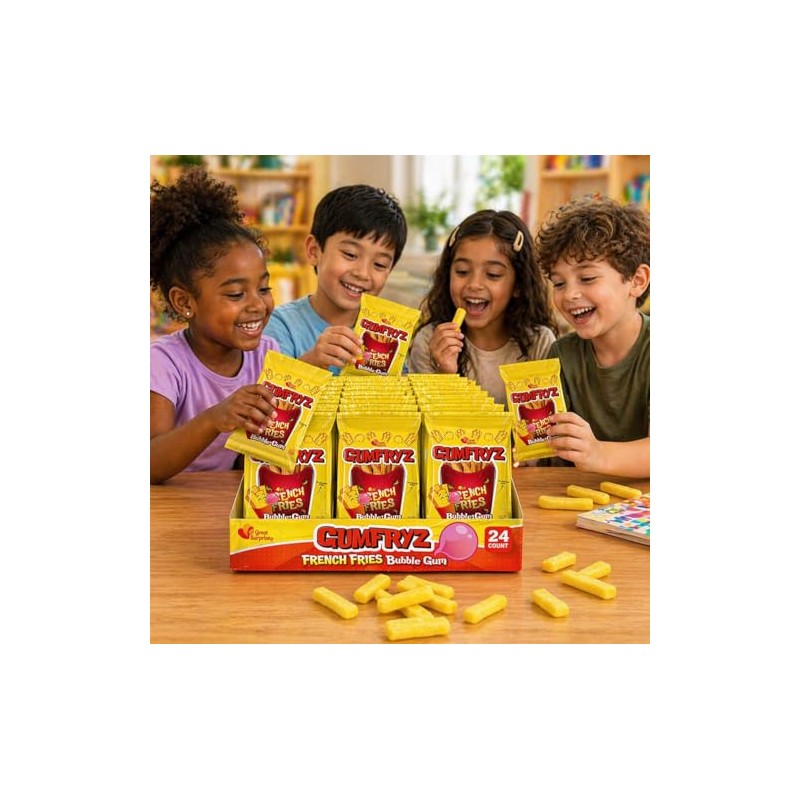 French Fries Bubble Gum – 24 Count Bulk Pack –