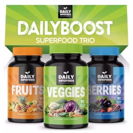 Daily Boost - 42 Different Whole Food Fruits and Veggies Supplement with Berries