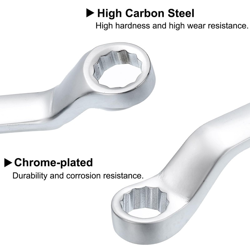 sourcing map 2pcs Offset Double Box End Wrench 10mm x