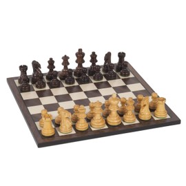 WE Games Staunton Chess Set - Weighted Rosewood Pieces & Wooden Board 12 in.