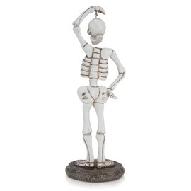 ZZBIQS Skeleton Table Collectible Figurines, Skull Full Body with Shaking Head Handmade Resin Crafts for Desktop Decor Living Room Bedroom Office