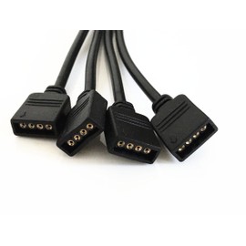 HUABLUE 2pcs/pack black 4pin LED splitter cable Y splitter cable LED strip connector for one to four SMD 5050 3528 RGB LED strip LED TV backlight 30 cm / 11.81 inch