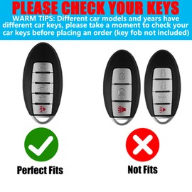 YILINXI Compatible with Nissan 5 Buttons Key Fob Cover with Bowknot Keychain, Car Key Shell for Altima Rogue Sentra Pathfinder Frontier Maxima Titan Murano Kicks Juke Versa Armada GTR, (Pink)