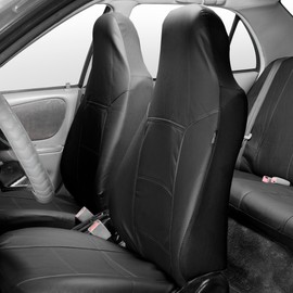 FH Group Car Seat Covers Full Set Royal Seat Cover-Universal Fit BLACK, Automotive Seat Covers, 1-Piece Front Seat Covers, Airbag Compatible, Split Bench Rear Seat Cover, Car Seat Cover for SUV, Sedan