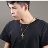 Rockyu Gold Cross Necklace for Men Stainless Steel 22 Inch