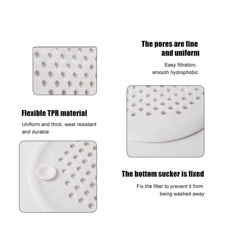 Hair Catcher Round Silicone Hair Stopper with Suction Cup Quick