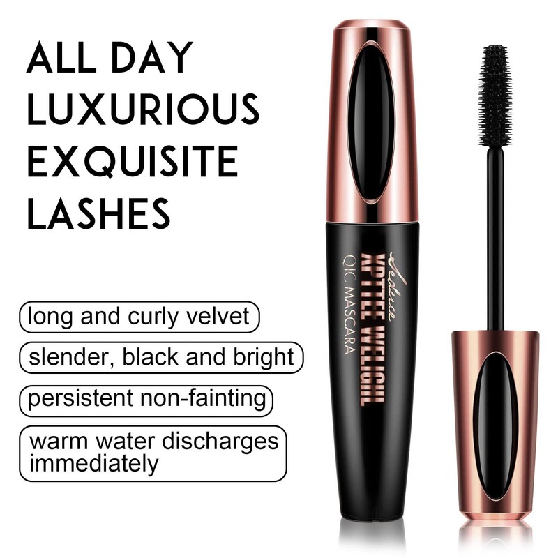 3 Pcs 4D Silk Fiber Lash Black Mascara, Longer &