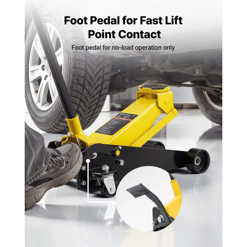 3 Ton (6614 Lbs) Capacity Steel Racing Floor Jack Low