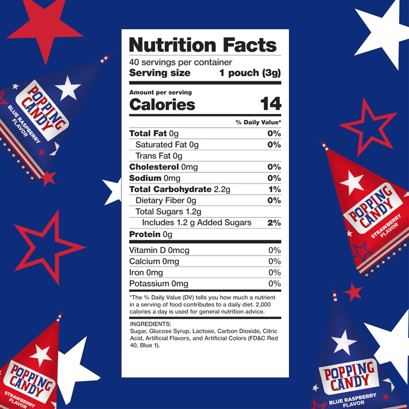 PartyWorks Patriotic Candy - 40 Count Bag - Popping Rocks