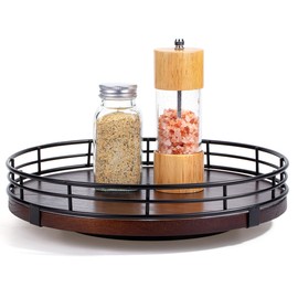 Bamboo Land- Lazy Susan Turntable Organizer for Cabinet, Round Wooden Lazy Susan Organization and Storage for Dining Table, Round Table for Kitchen