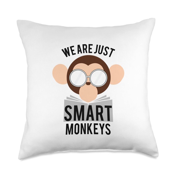 Smart Brain Intelligence Gift Idea Sayings Clever Smart Monkey Reading