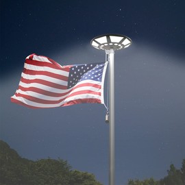 Solar Flag Pole Light – Super Bright Outdoor LED Flagpole Light for 15-25 Ft Flag Poles, Solar-Powered, Dusk to Dawn, 4200LM, 266 LEDs, Flagpole Lights Outdoor Solar Powered (Black)