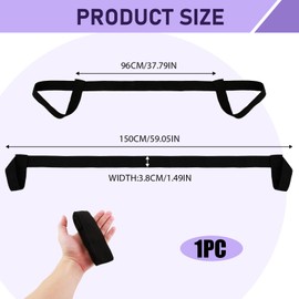 Adjustable Cotton Yoga Mat Carry Strap, Suitable for All Mat Sizes, Elastic and Robust Yoga Strap, Ideal for Pilates, Stretching Exercises and Fitness, Multifunctional and Lightweight, black