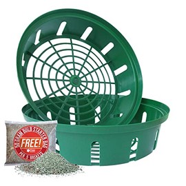 Elixir Gardens Green Plastic 30cm Bulb Planting Baskets | Quantities of 1-20 | Daffodils, Tulips, Crocus, Iris, Hyacinth & Snowdrop Easy Planters for Hanging Basket/Flowerbed | x 5