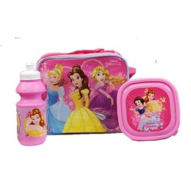 Kids Character 3pcs Lunch Bag Set for School (Princess)