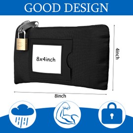 Locmeo 3 Pieces Waterproof Cash Bags with Lock and Zipper Money Oxford Cloth Document Bags with 6 Keys for Bank Deposits Business Personal