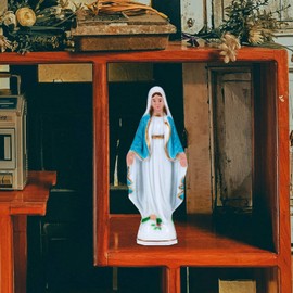 VALICLUD Virgin Mary Statue Glow in The Dark Our Lady of Grace Statue Luminous Catholic Religious Figures for Mothers Day Decorations