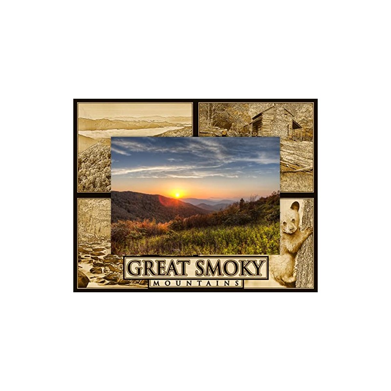 Great Smoky Mountains Laser Engraved Wood Picture Frame Landscape (5