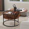 HOJINLINERO Round Lift Top Coffee Table,Coffee Tables Living Room,Black Coffee
